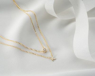 Initial Diamond Layer Necklace